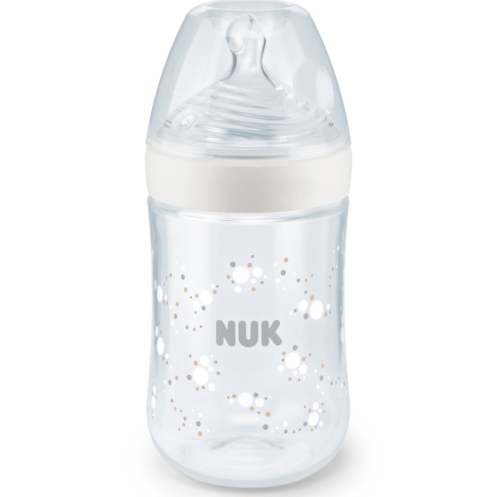 Шише NUK, NATURE SENSE, С биберон от силикон, Отвор M, 6-18 месеца, 260 мл