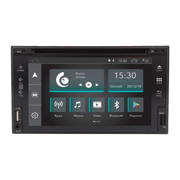 Radio auto Jf Sound, Touchscreen, Bluetooth, Negru