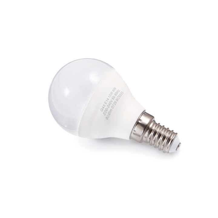 Bec LED, MILIO, E14, 10W, G45, Alb neutru (4500K)