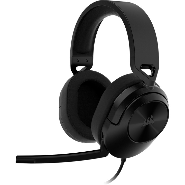 Corsair HS55 Surround Mikrofonos gaming fejhallgató, 7.1 Dolby Audio, USB & 3.5mm csatlakozó, Fekete