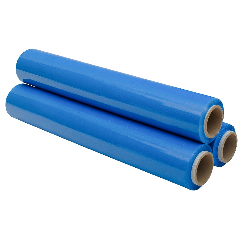 Folie stretch, uz manual albastra, 500 MM X 23 MY, 1.5 KG/RL tub de 300 gr  