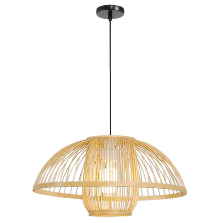 Lustra Tavan Natural 1 Sursa E27 40W Bambus 350x220 mm