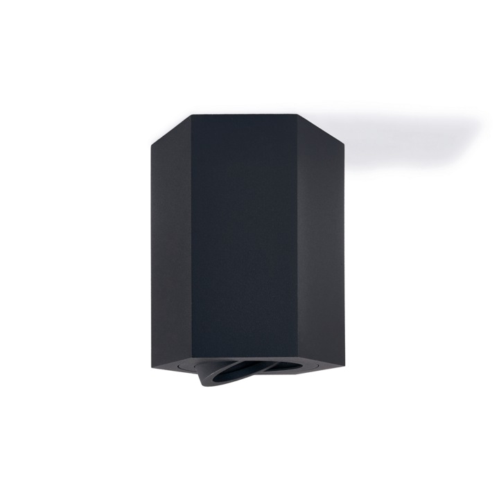 Spot LED mobil cu halogen montat la suprafata, BOWI, Areno, Aluminiu, GU10, Negru