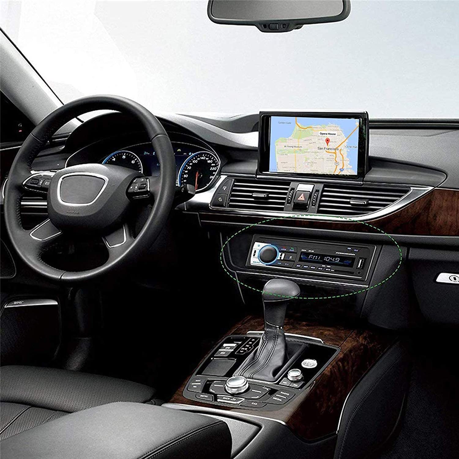 Автомобилно радио MP3 плейър, Bluetooth/Aux/USB/SD/FM, Четец на карти ...