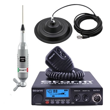 Kit statie radio CB Storm Matrix *PRO-version* + antena radio CB Avanti Nova si baza magnetica 145 DV Kit statie radio CB Storm Matrix *PRO-version* + antena radio CB Avanti Nova si baza magnetica 145 DV
