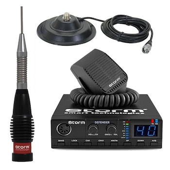 Kit statie radio CB Storm Defender 2019 + Antena radio CB Storm ML145 Black si baza magnetica Kit statie radio CB Storm Defender 2019 + Antena radio CB Storm ML145 Black si baza magnetica