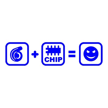 Sticker auto - Turbo+Chip=Happy - Albastru - 20 x 5 cm Sticker auto - Turbo+Chip=Happy - Albastru - 20 x 5 cm