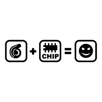 Sticker auto - Turbo+Chip=Happy - Negru mat - 20 x 5 cm Sticker auto - Turbo+Chip=Happy - Negru mat - 20 x 5 cm