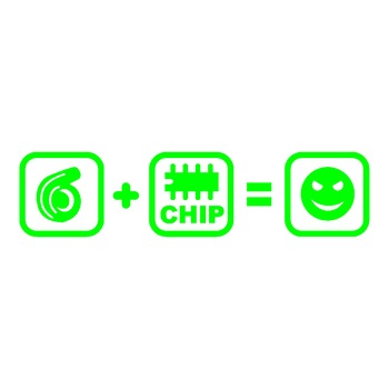Sticker auto - Turbo+Chip=Happy - Verde - 20 x 5 cm Sticker auto - Turbo+Chip=Happy - Verde - 20 x 5 cm