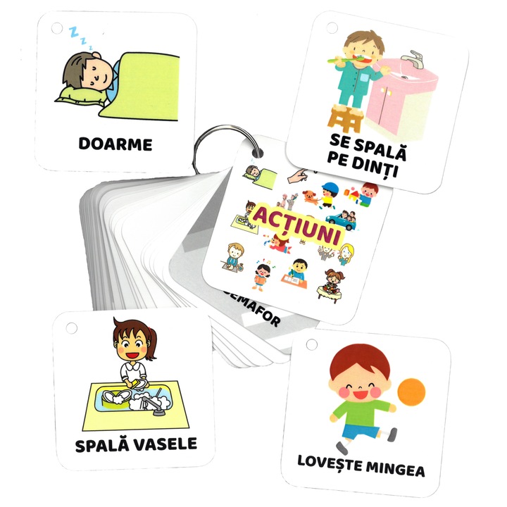 Set de 30 de cartonase pe inel cu Actiuni