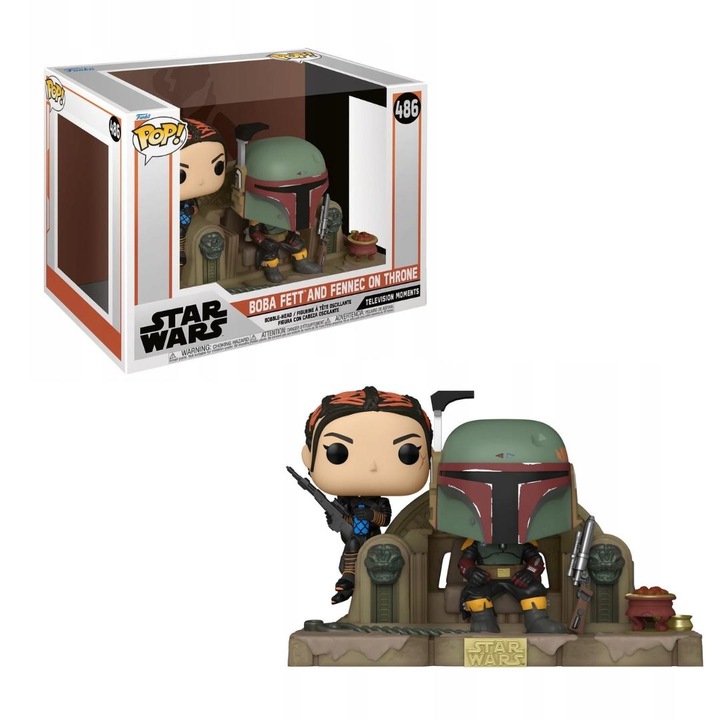 Funko Pop Mandalorian, Boba Fett és Fennec Shand figura, 13 x 16,5 cm