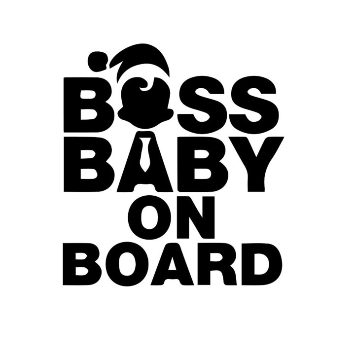 Sticker Decorativ Auto Boss Baby On Board 17 x 15,5 cm Model 24 Negru
