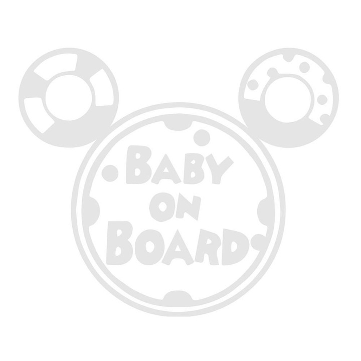 Sticker Decorativ Auto Baby On Board Micunealta Secreta 20 x 17 cm Model 16 Alb