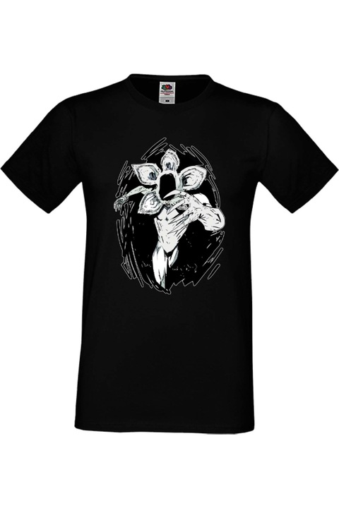 Férfi póló Stranger Things Netflix Eleven Tralala Demogorgon 1, Fekete