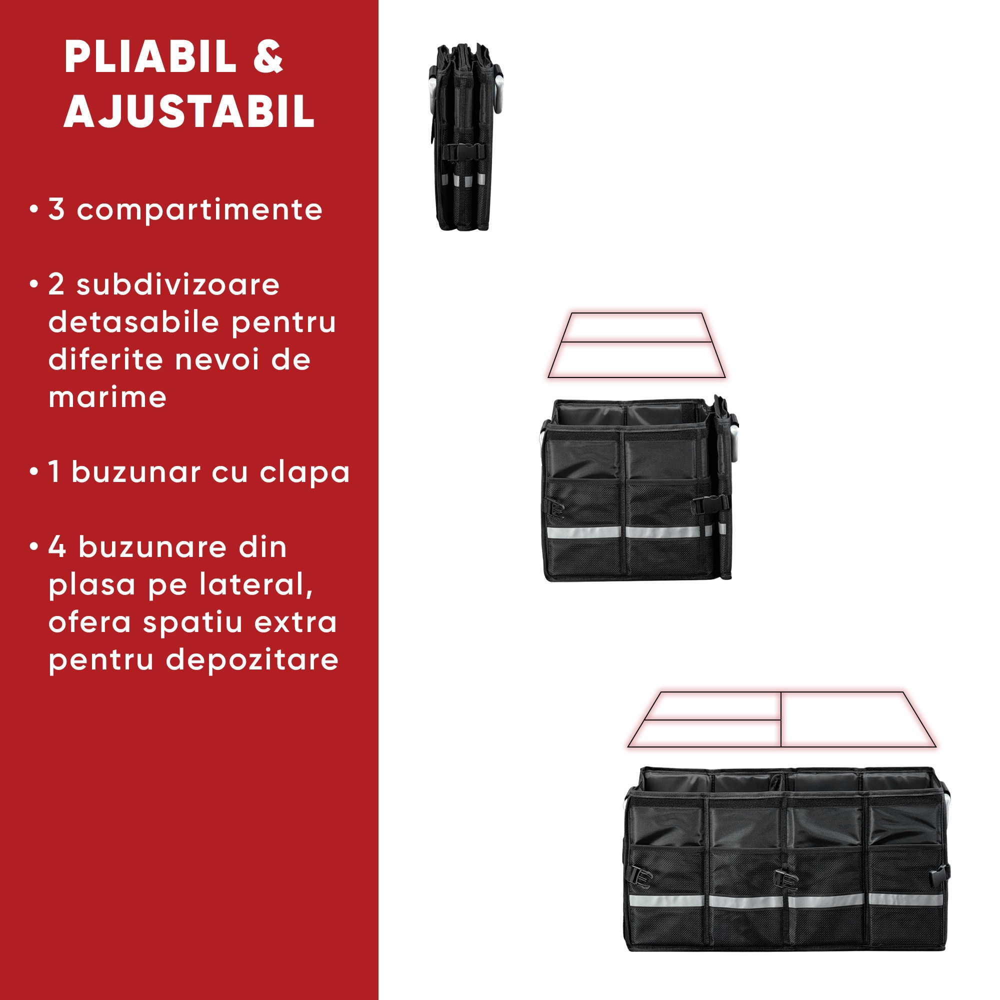 Organizator portbagaj auto Premium, multifunctional, impermeabil