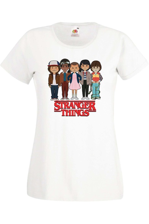 Дамска Тениска Stranger Things Netflix Странни Неща Демогоргон Eleven Demogorgon Подарък Stranger Things 2