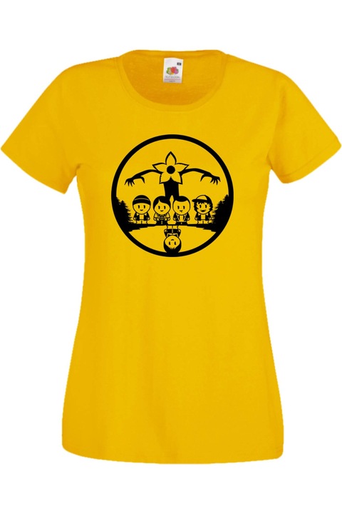 Дамска Тениска Stranger Things Netflix Странни Неща Демогоргон Eleven Demogorgon Подарък Stranger Things 6