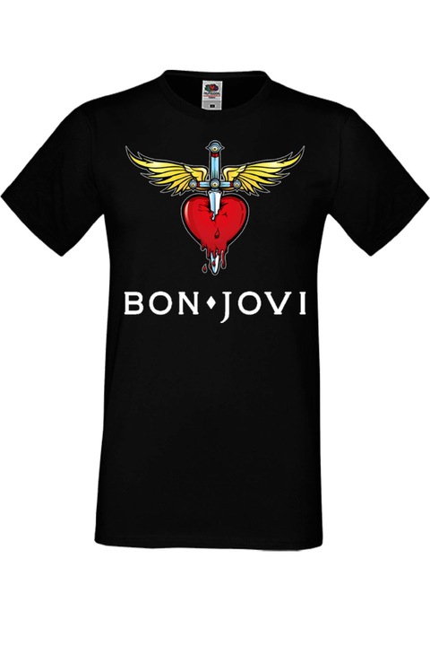 Férfi fém póló rövid ujjú fém Bon Jovi ajándék Bon Jovi 2, Fekete
