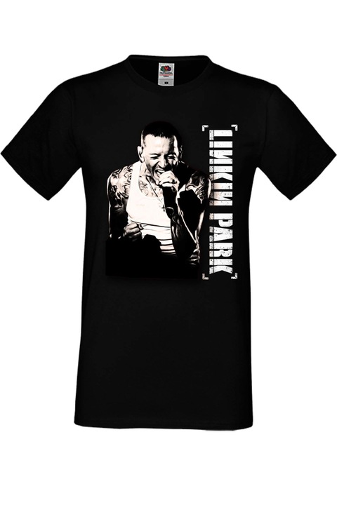 Férfi fém póló rövid ujjú fém póló Linkin Park Chester Gift Linkin Park Chester 1, Fekete