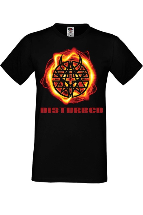 Férfi fém póló rövid ujjú fém póló Disturbed Gift Disturbed 3, Fekete