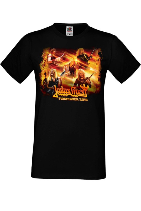 Férfi fém póló rövid ujjú fém Judas Priest póló ajándék Judas Priest 1, Fekete