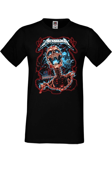 Férfi fém póló rövid ujjú fém póló Metallica ajándék Metallica 26, Fekete