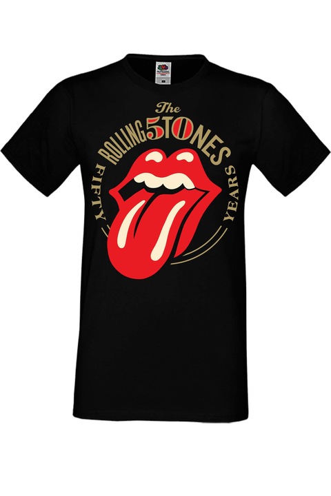Férfi fém póló rövid ujjú fém póló Rolling Stones Gift Rolling stones 1, Fekete