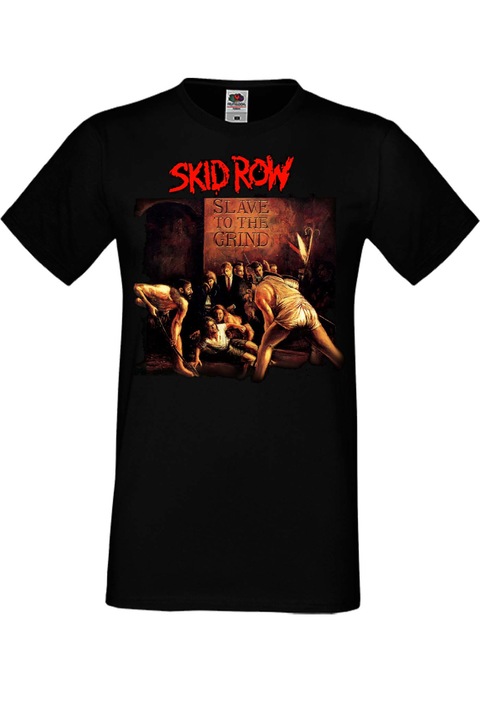 Férfi fém póló rövid ujjú fém póló Skid Row Gift Skid Row 1 Slave to the grind, Fekete
