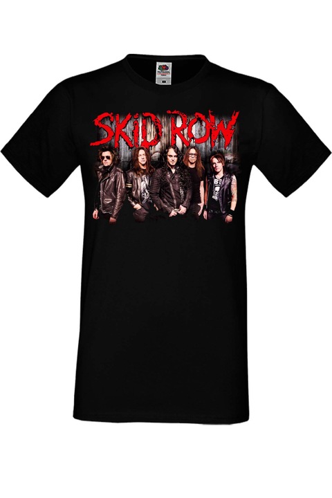 Férfi fémes póló rövid ujjú fémes póló Skid Row Gift Skid Row 2, Fekete