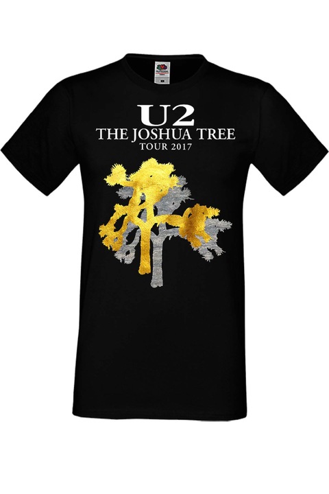 Férfi fém póló rövid ujjú fém póló U2 Gift U2 The Joshua Tree 1, Fekete