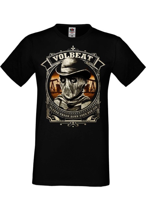 Férfi fém póló rövid ujjú fém póló Volbeat ajándék Volbeat 12 BLACK BART, Fekete