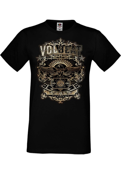 Férfi fém póló rövid ujjú fém póló Volbeat Gift Volbeat 7, Fekete