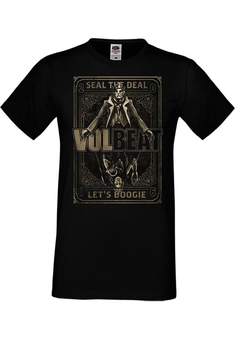 Férfi fém póló rövid ujjú fém póló Volbeat Gift Volbeat 13 King vs Ishtar, Fekete