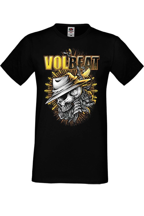 Férfi fém póló rövid ujjú fém póló Volbeat Gift Volbeat 32, Fekete