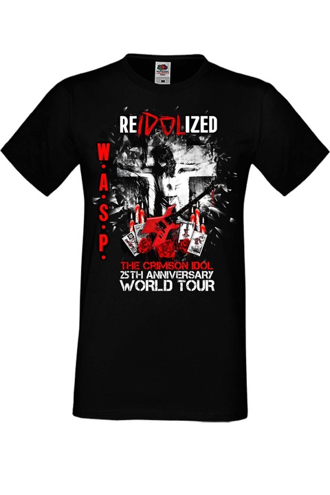 Férfi fém póló rövid ujjú fém darázs póló ajándék Wasp 5 REIDOLIZED, Fekete