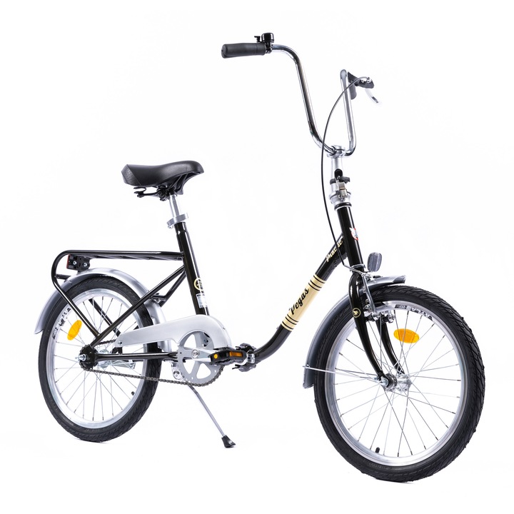 Сгъваем велосипед Pegas Practic Retro 20 inch, Стоманена рамка, 1S, Черен