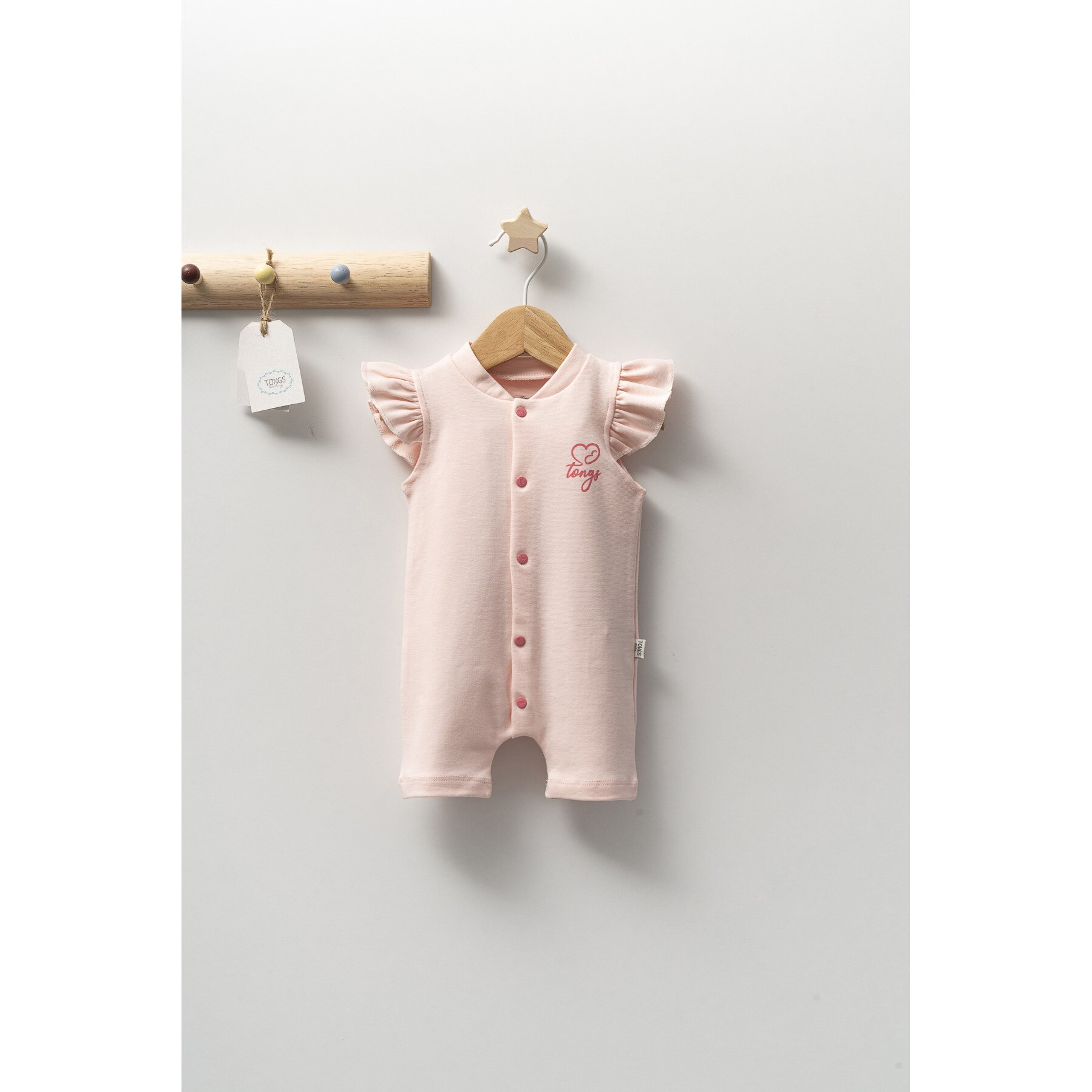 Гащеризон с къс ръкав за новородено, Tongs baby, розов, 69 месеца eMAG.bg