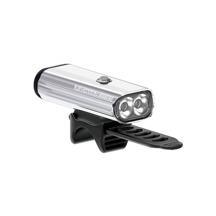 LED kerékpár lámpa, Lezyne, Micro Drive Pro 800XL, alumínium, 8 mód, ezüst