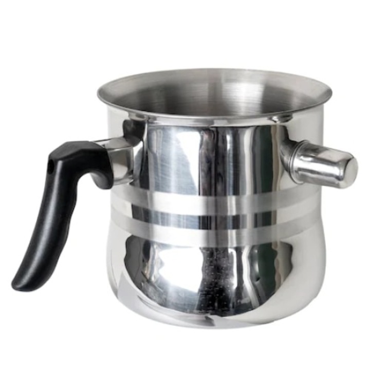 Oala pentru fiert lapte si ciocolata, FOXMAG24, capacitate 1.5 L, Inox, avertizare sonora