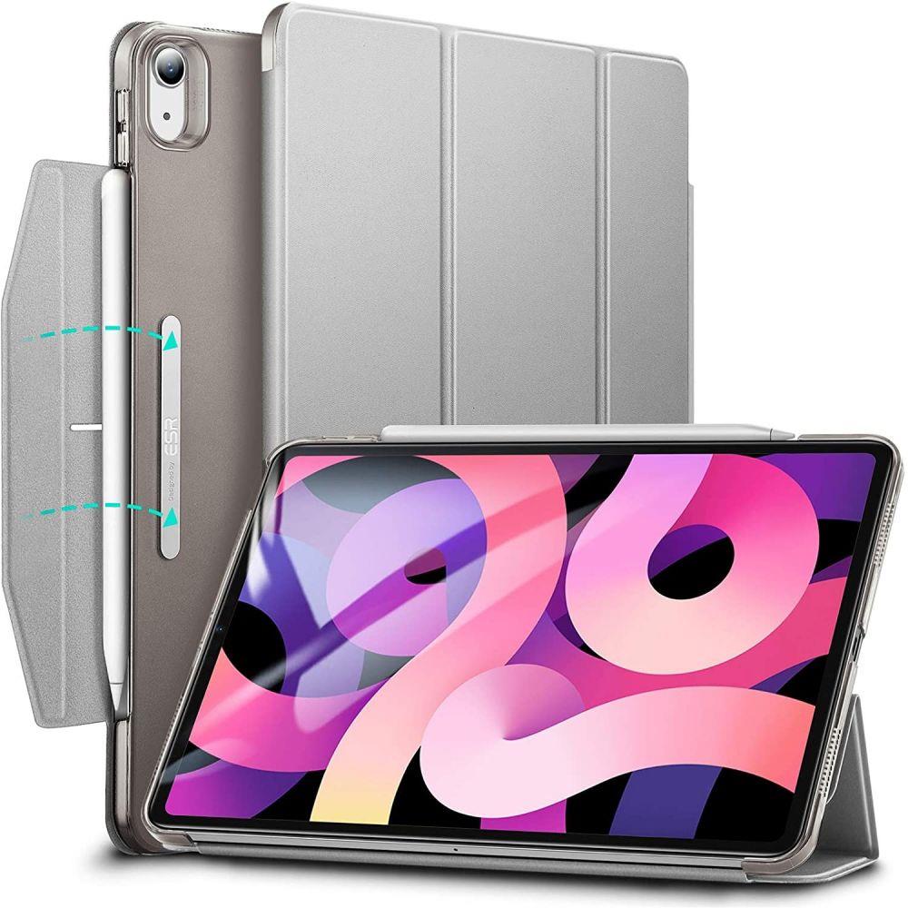 Husa protectie pentru Apple iPad Air 4 2020 sau iPad Air 5 2022, 10.9", Flip cover, Gri, HUR-BBL5415