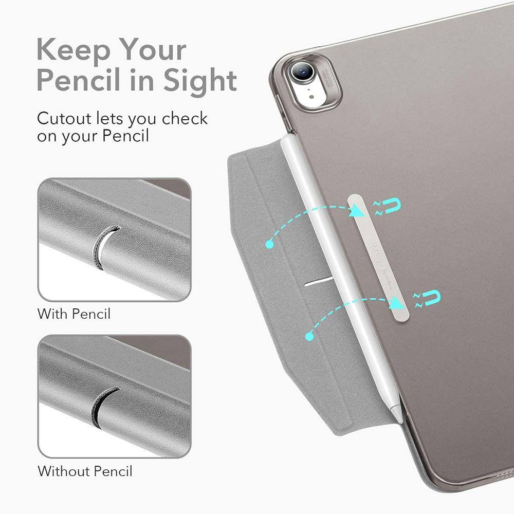 Husa protectie pentru Apple iPad Air 4 2020 sau iPad Air 5 2022, 10.9", Flip cover, Gri, HUR-BBL5415