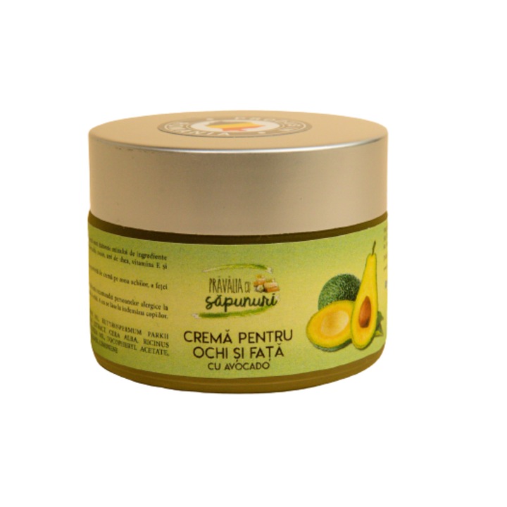 Крем за очи и лице с авокадо, Pravalia with Soaps, 50 мл