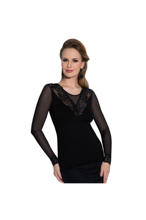 Bluza Dama Eldar W E Rot Bl Rozit Czar 0001 Rozita Viscoza Poliamida Elastan Negru S 2852