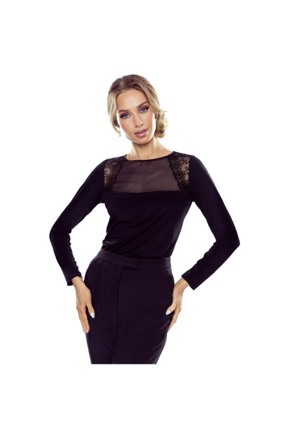 Bluza Dama Eldar W E Rtp Bl Astrp Czar 0005 Astrid Viscoza Poliamida Elastan Negru 2xl 7228