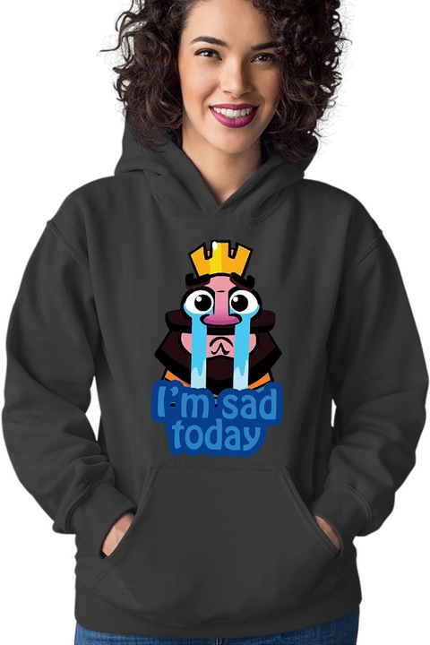 Hanorac dama Clash Royale Sad Today King Lose Kingdom Team, Negru