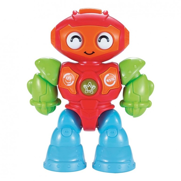 Mini robot, hangokkal és fényekkel, 19.3x 7.3x15.3 cm