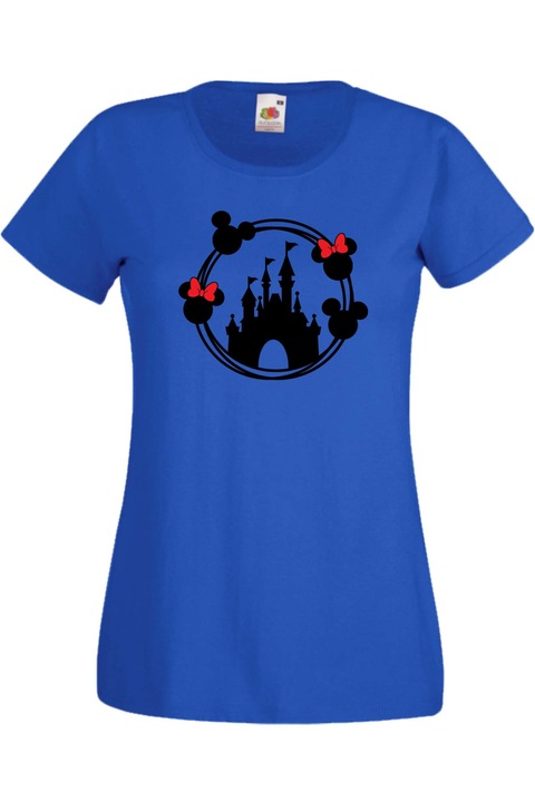 Tricou dama Mickey Mouse Mickey Mouse Tralala Disney Castle 1, Albastru, XS