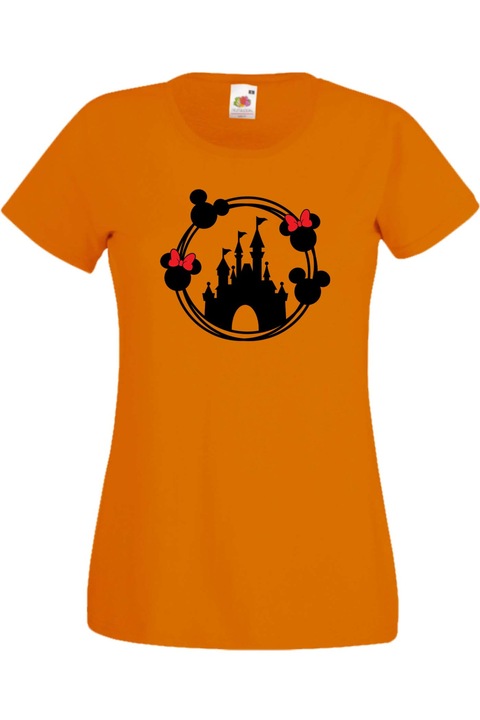Tricou dama Mickey Mouse Mickey Mouse Tralala Disney Castle 1, portocaliu, L