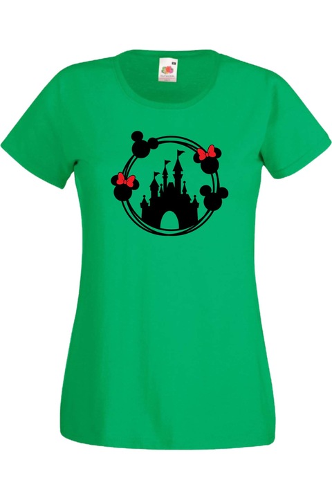 Tricou dama Mickey Mouse Mickey Mouse Tralala Disney Castle 1, verde, M