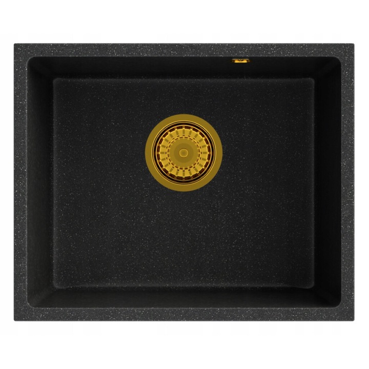 Set Chiuveta bucatarie + Spray impregnare, 30 ml, Granitan, Granit, Negru, Auriu